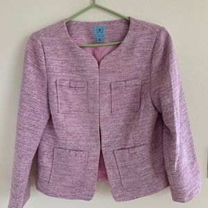 CeCe Pink Tweed Cropped Jacket Size Medium